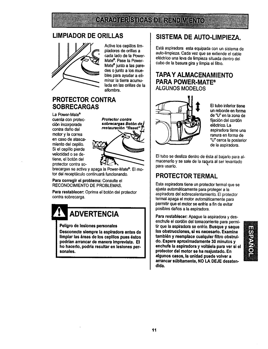 Kenmore 116.22822 Limpiador DE Orillas, Protector Contra Sobrecargas, Sistema DE AUTO-LIMPIEZA, Protector Termal 