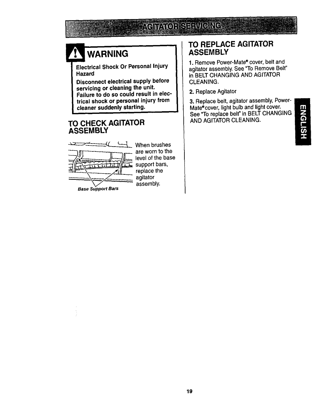 Kenmore 116.23512, 116.23513 owner manual To Check Agitator Assembly, To Replace Agitator Assembly 