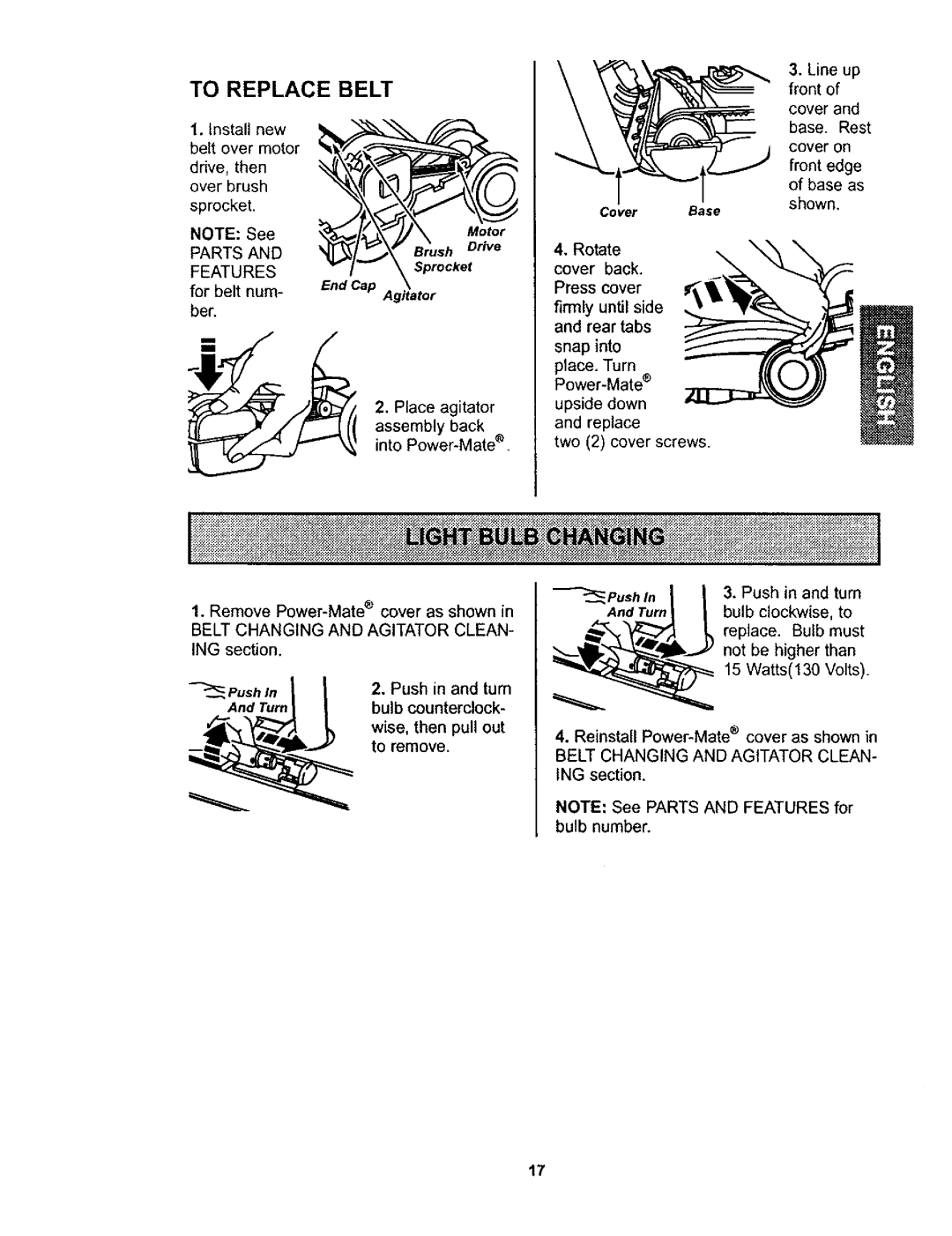 Kenmore 11623613300, 116.23613, 116.23812300, 116.23612 owner manual To Replace Belt 