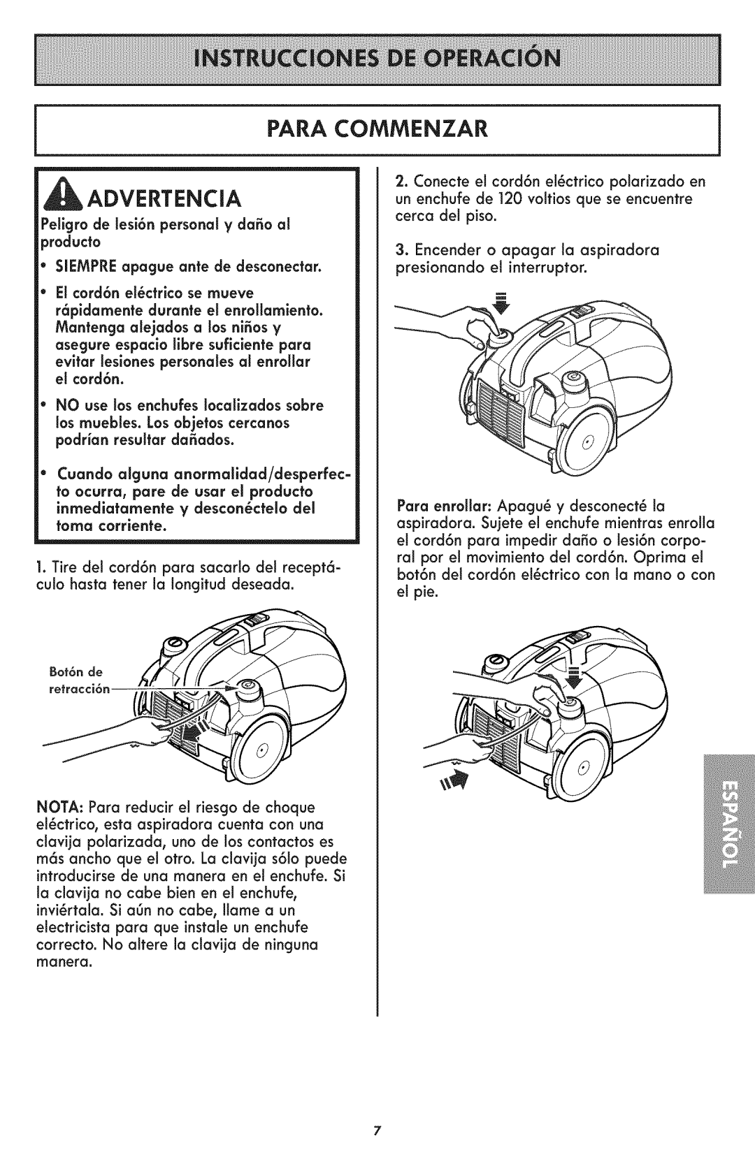 Kenmore 116.24194 manual Para Commenzar Advertencia, Pellgrode lesi6n personal y dao al roducta 