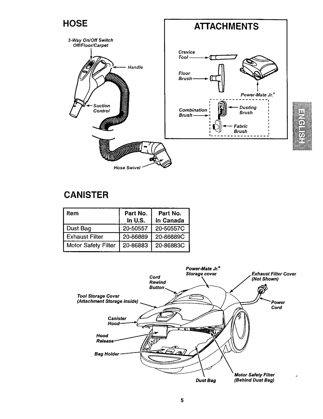 Kenmore 116.24614 owner manual Hoseai-Iachments 