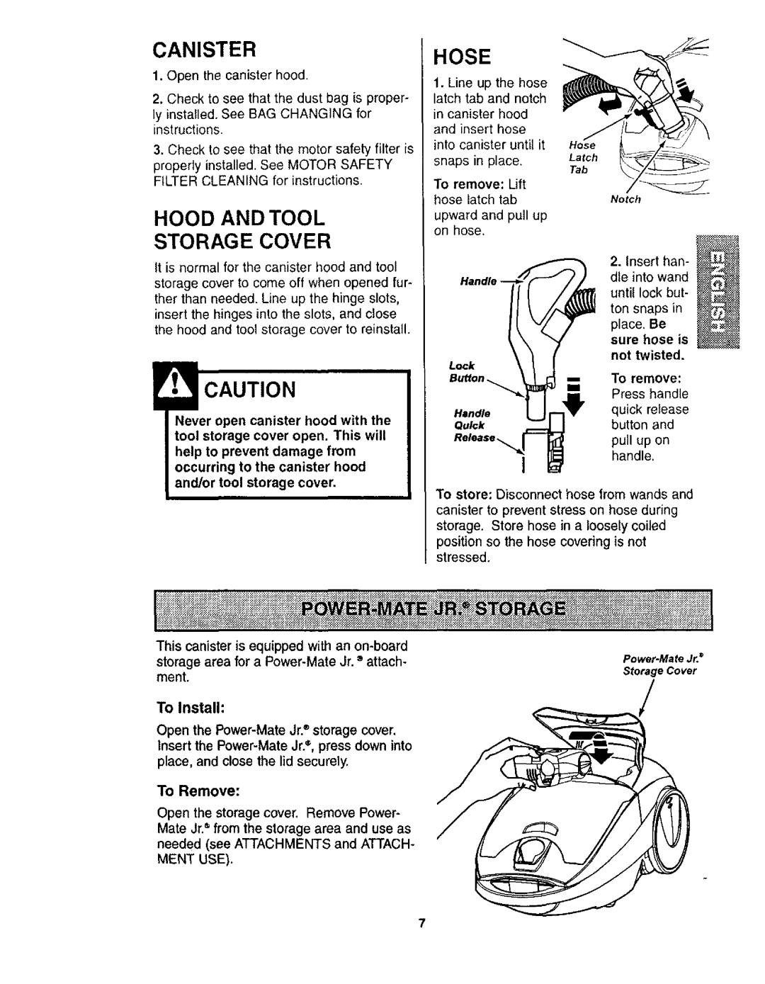 Kenmore 116.24614 owner manual Canister, To remove 