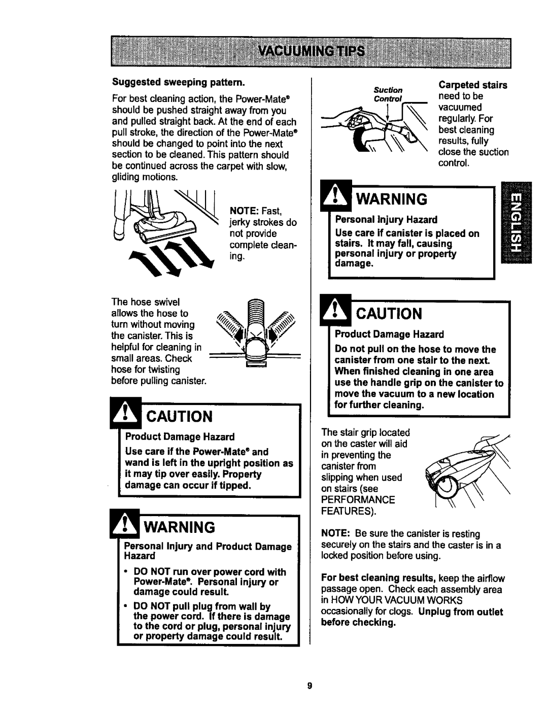 Kenmore 116.25513, 116.25512 owner manual Performance Features 