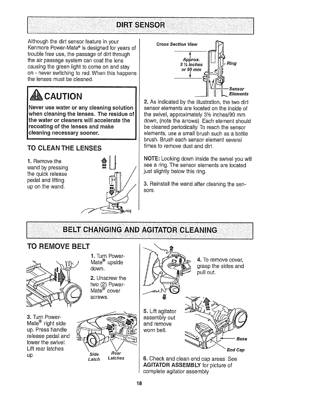 Kenmore 116.25812 owner manual To Remove Belt 