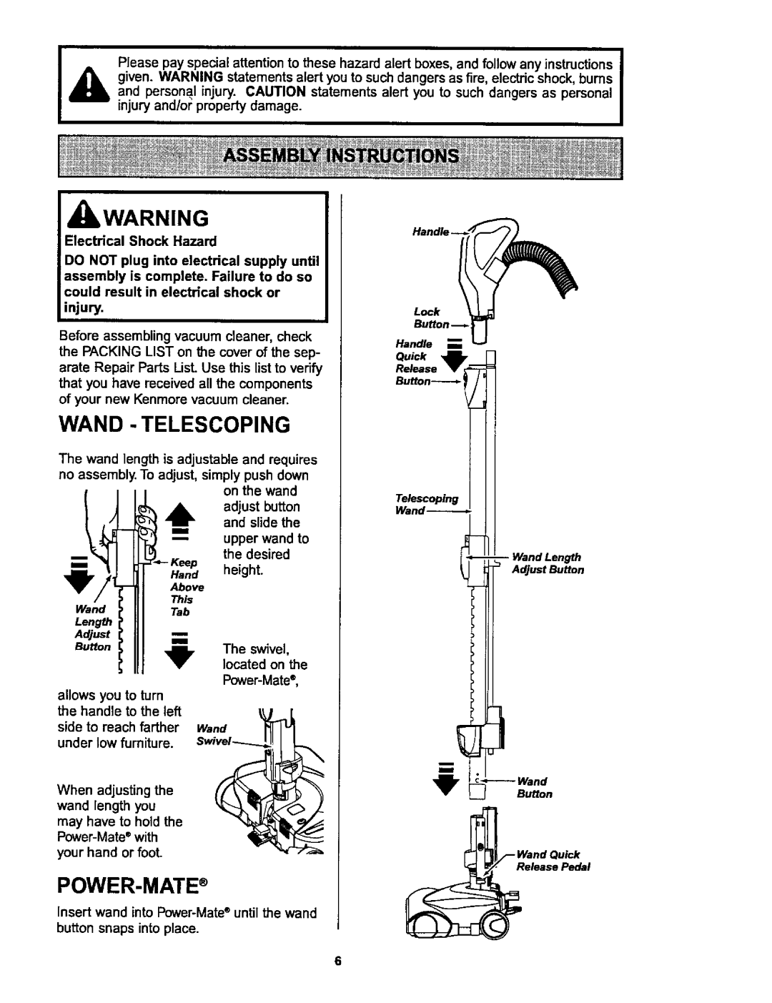 Kenmore 116.25914, 116.25915 owner manual Power-Mate, This Tab 