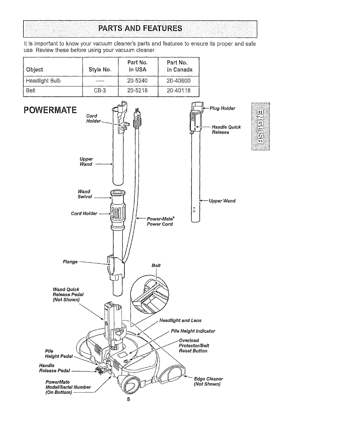 Kenmore 116.27514, 116.27515 owner manual Powermate 