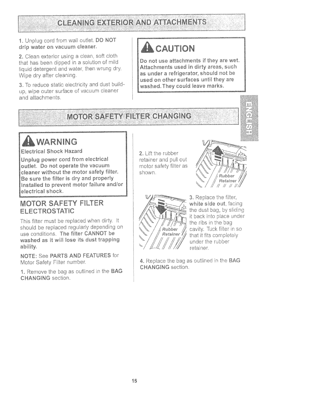 Kenmore 116.27614, 116.27615 owner manual Motor Safety Hlter 