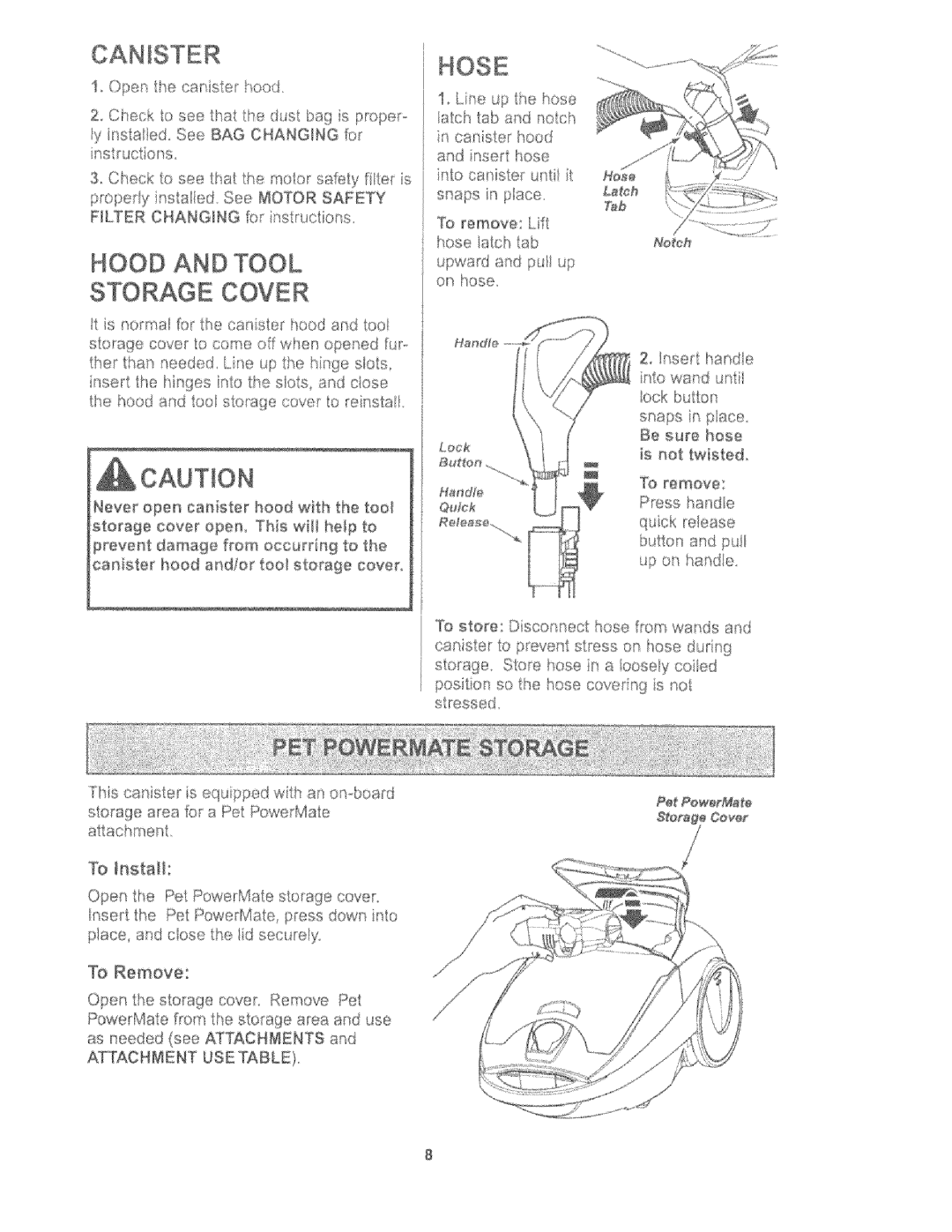 Kenmore 116.27615, 116.27614 owner manual To hstaH, To Remove 