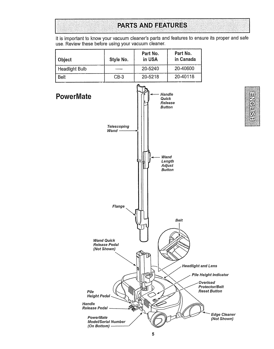 Kenmore 116.28615 owner manual Pile, Height 