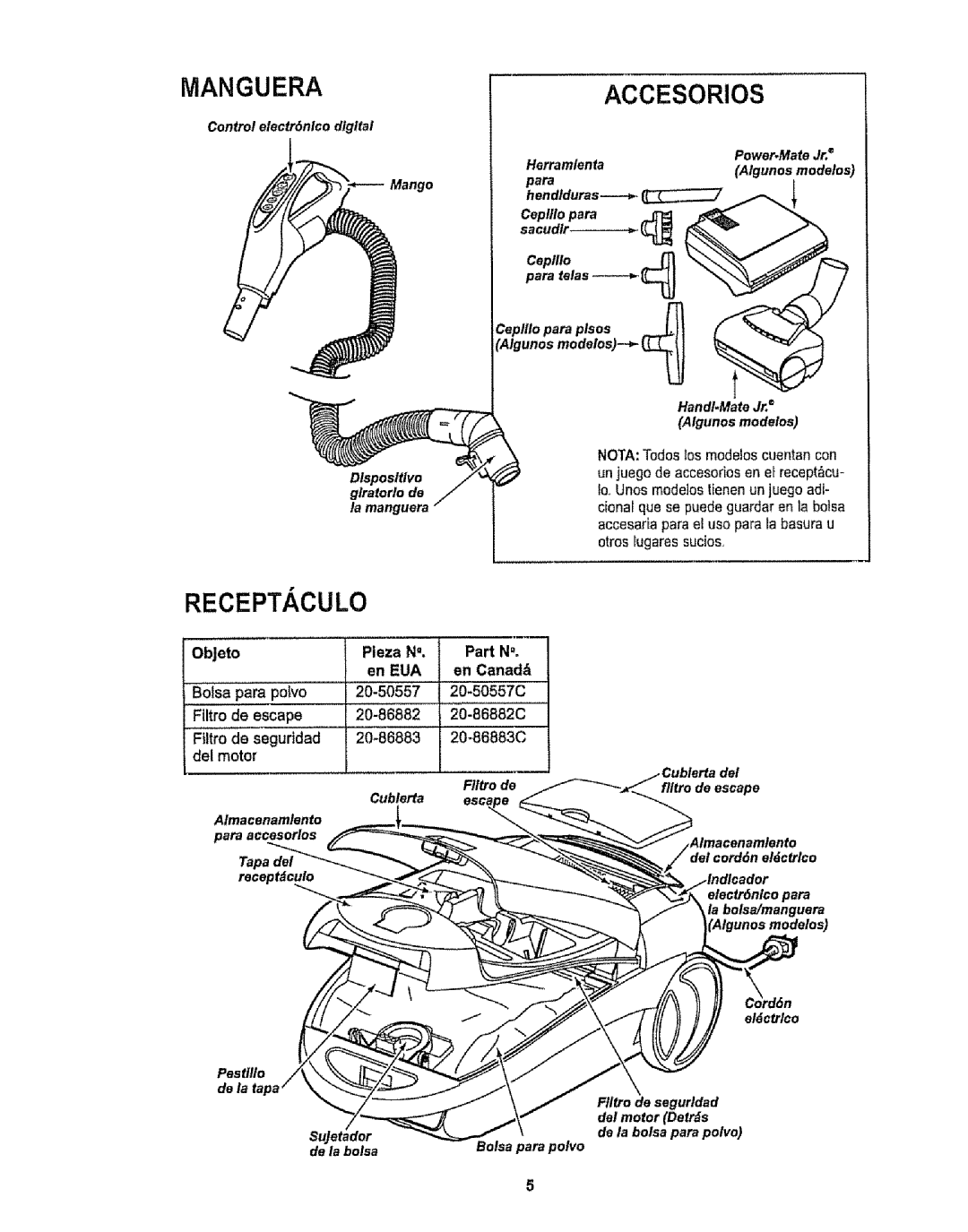 Kenmore 116.29912 owner manual Accesorios, ObJeto Pieza N Part NOo 