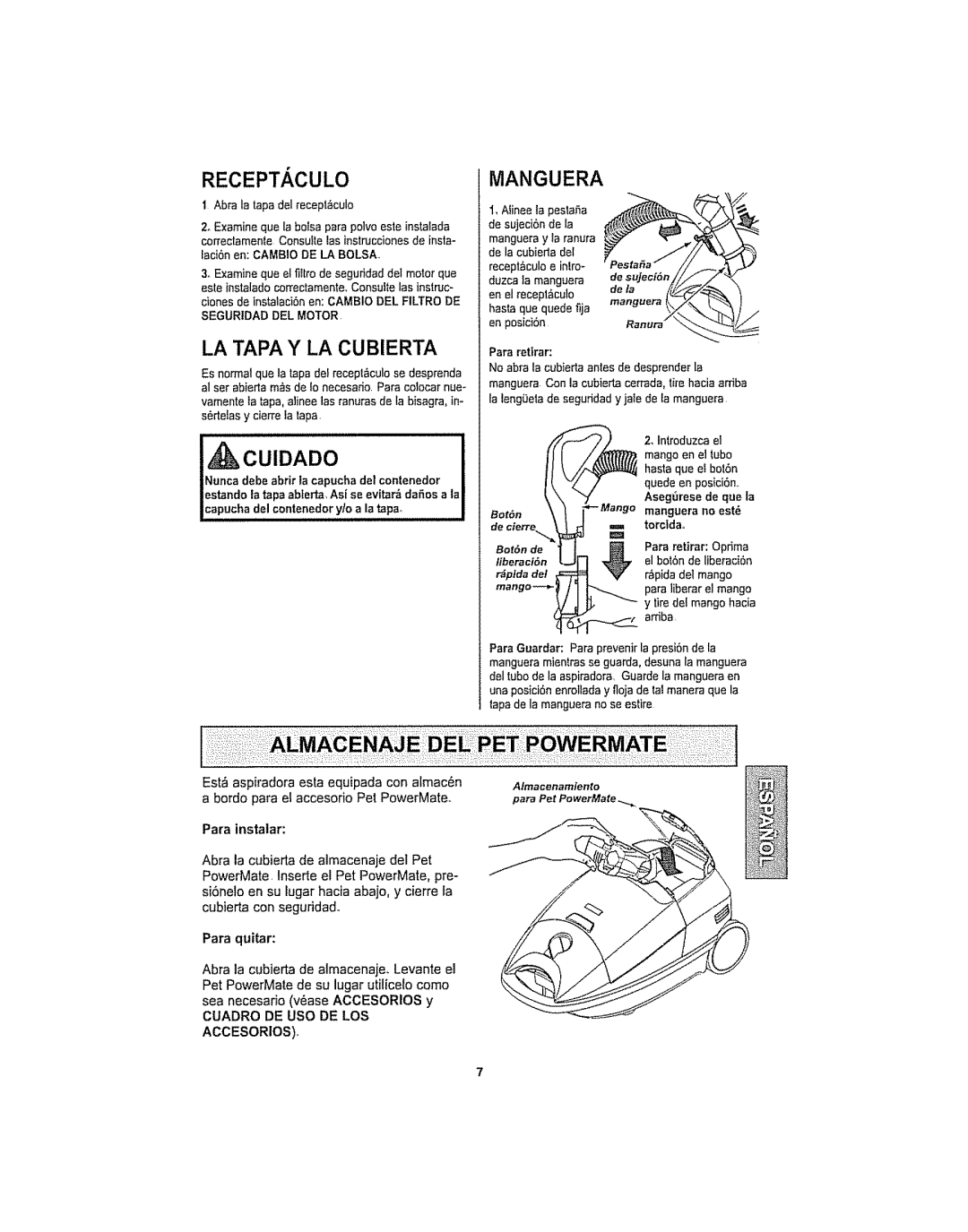 Kenmore 116.29914, 116.29915 manual Para instatar, Para quitar 