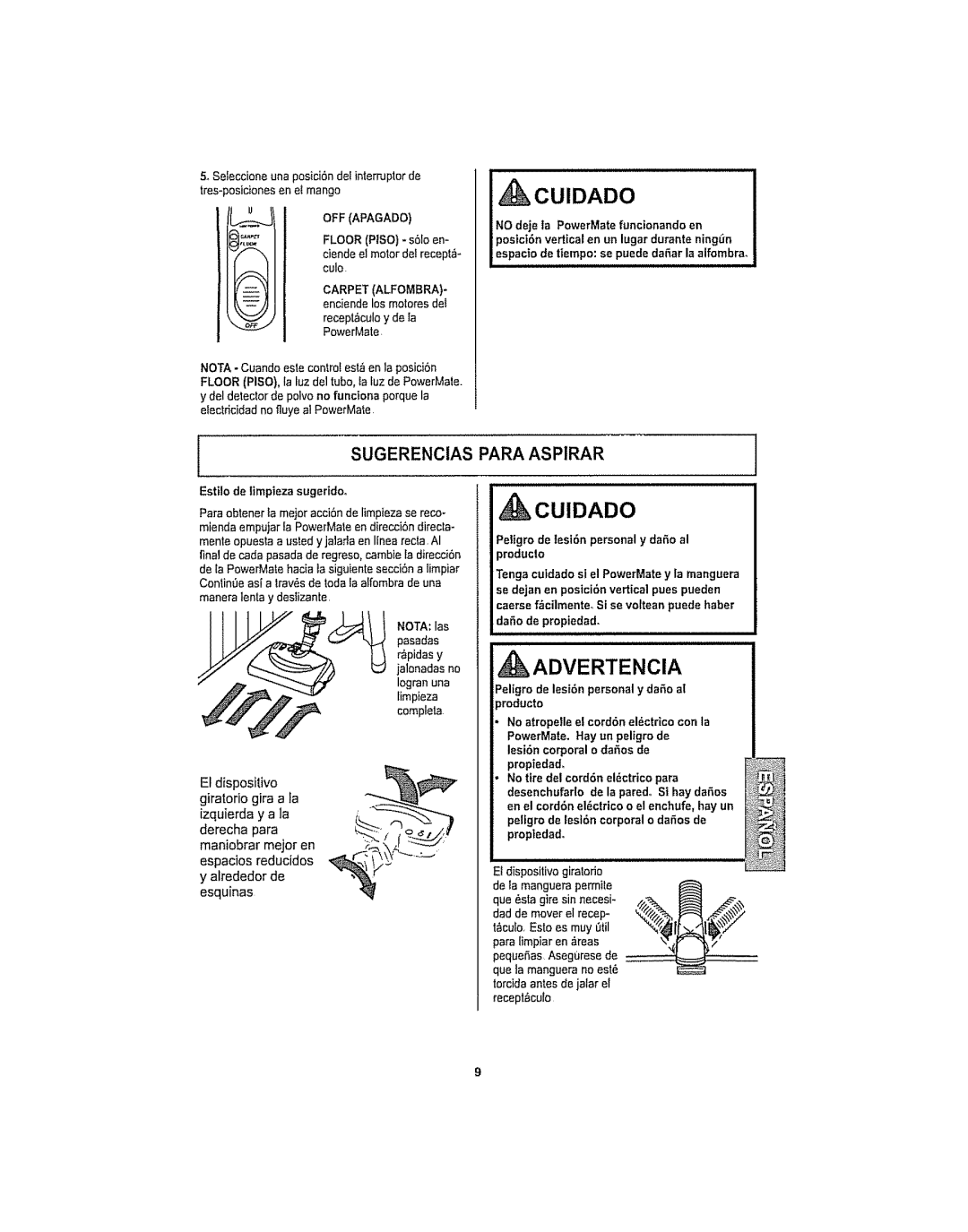 Kenmore 116.29914, 116.29915 manual Sugerencias Para ASP1RAR, Estilo de fimpieza sugeridoo, Pasadas 