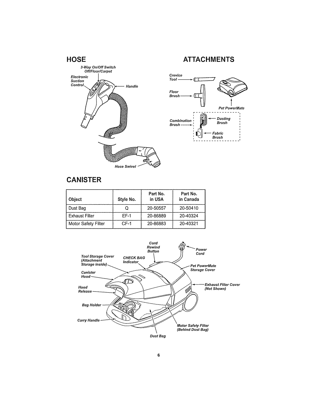 Kenmore 116.29915, 116.29914 manual Hoseattachments, Carr 