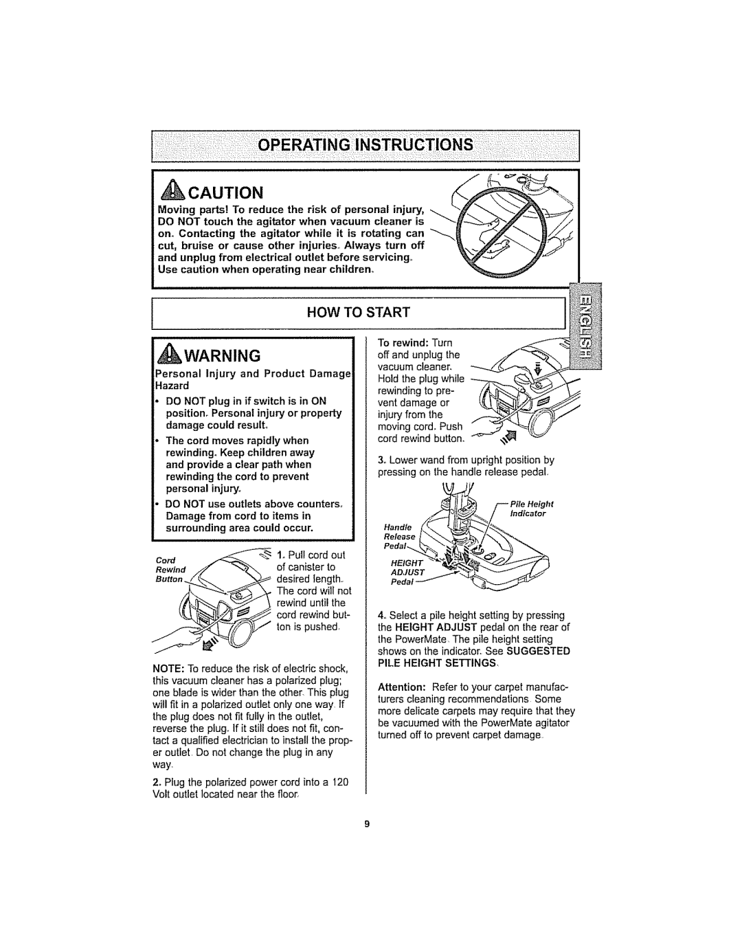 Kenmore 116.29914, 116.29915 manual HOW to Start, Rift/ j 