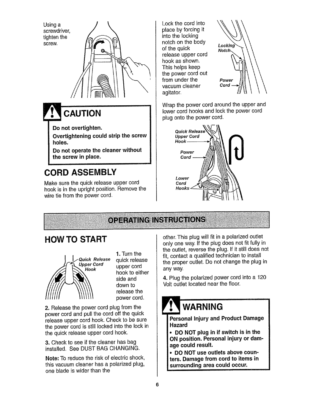 Kenmore 116.30912 manual Cord Assembly, Turn 