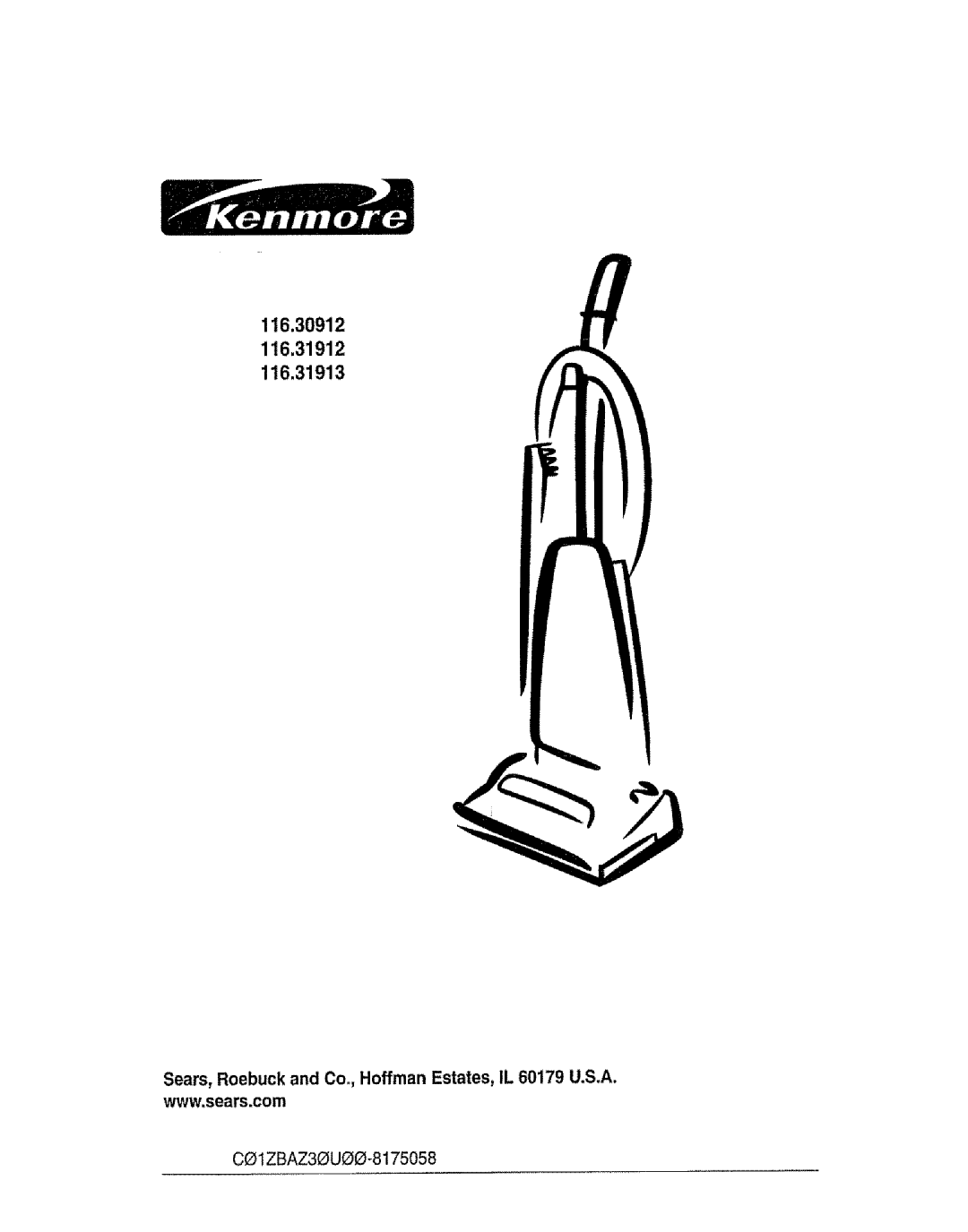 Kenmore 116.30912 manual C01ZBAZ30U 