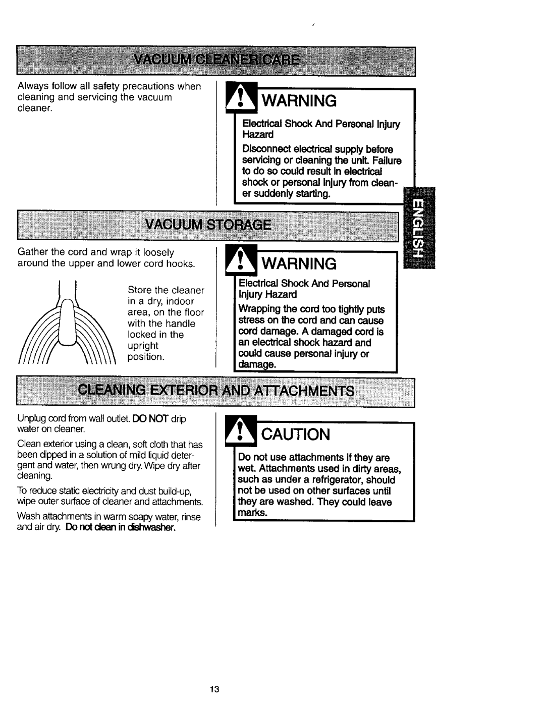 Kenmore 116.30612, 116.31613, 632, 116.31412, 116.31612A, 631, 116.31512, 116.33612 Electrical Shock And Personal Injury Hazard 