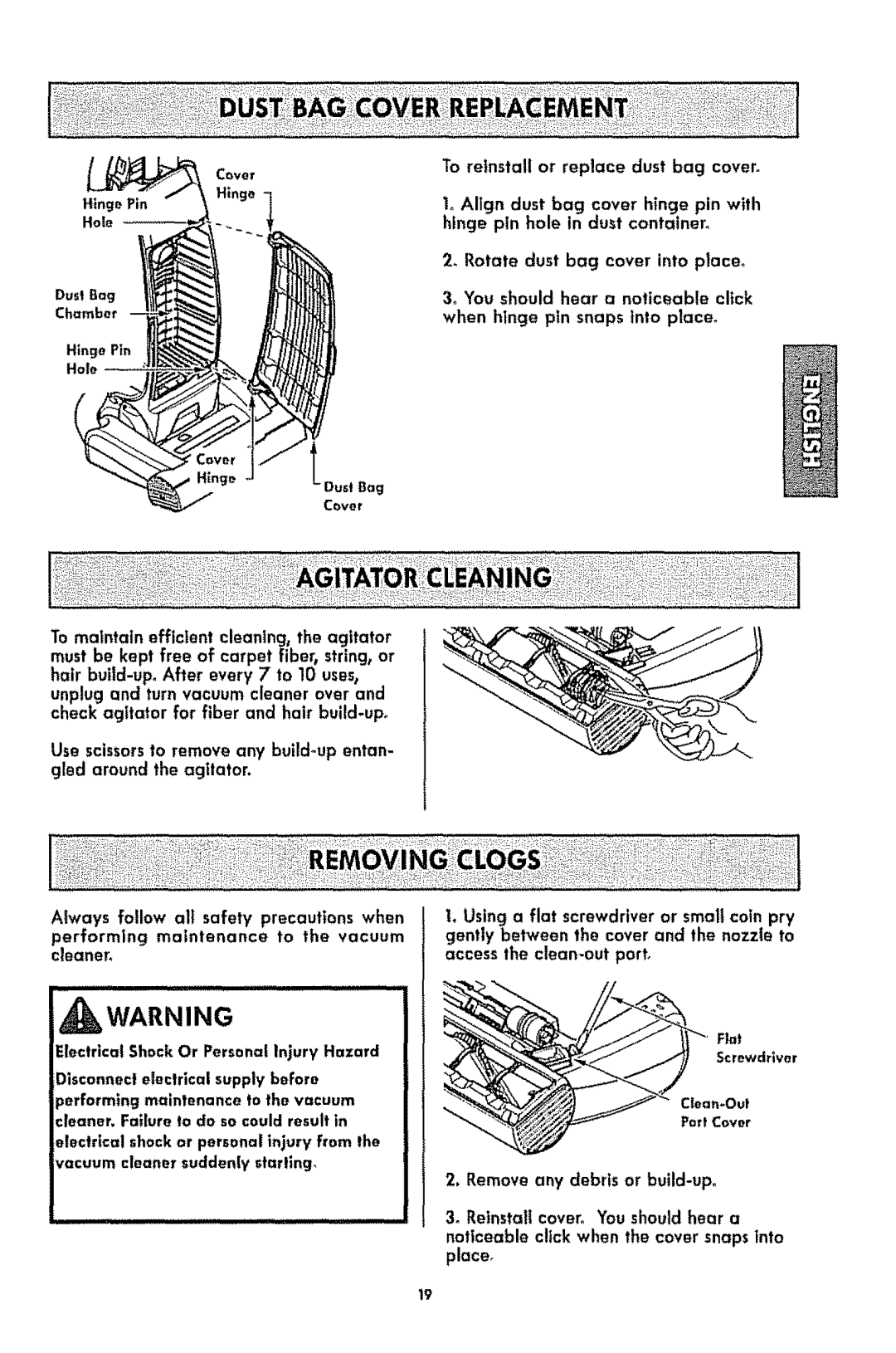 Kenmore 116.3181 manual HtngPin Hole HingePin 