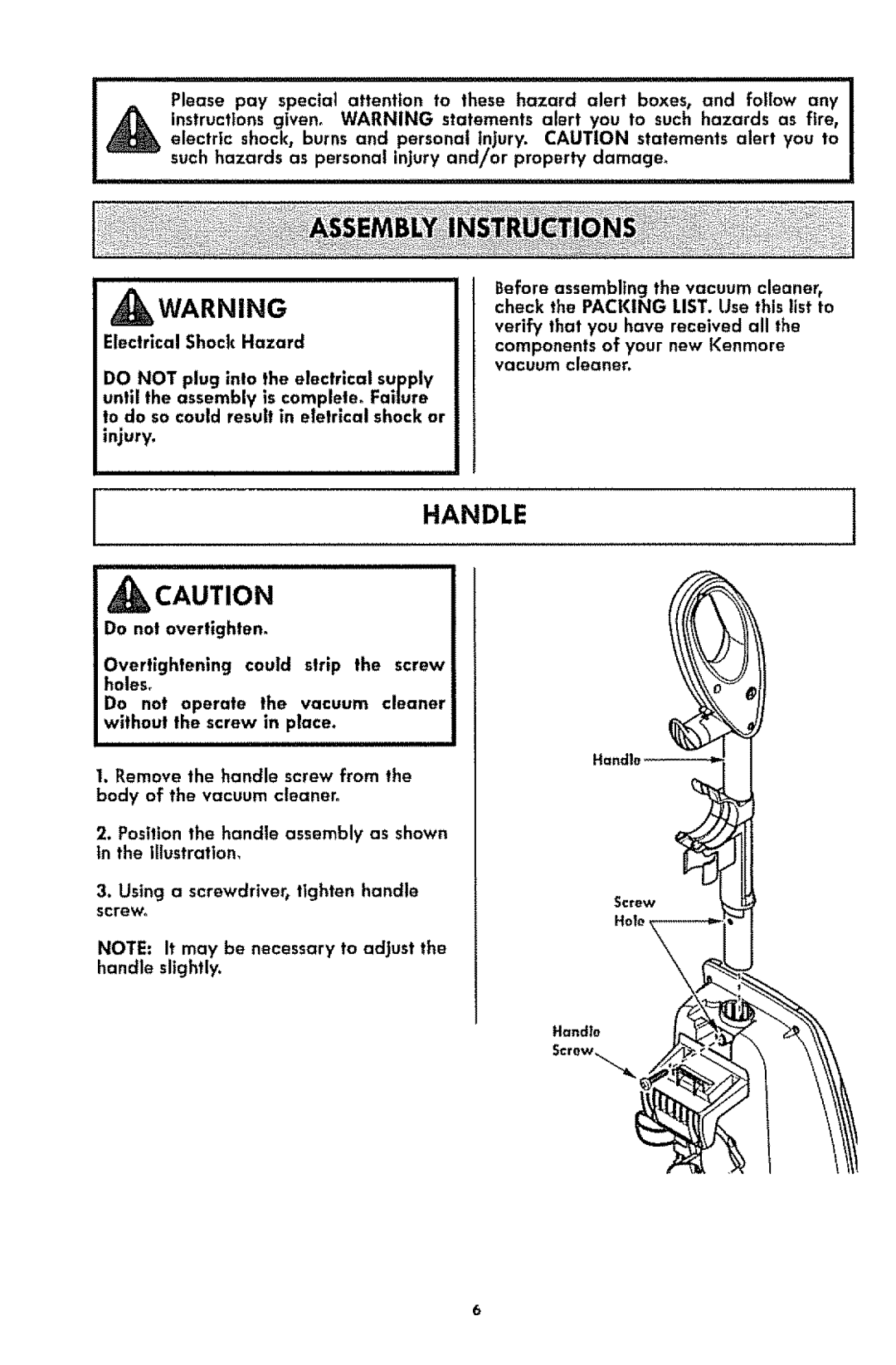 Kenmore 116.3181 manual Handlei 