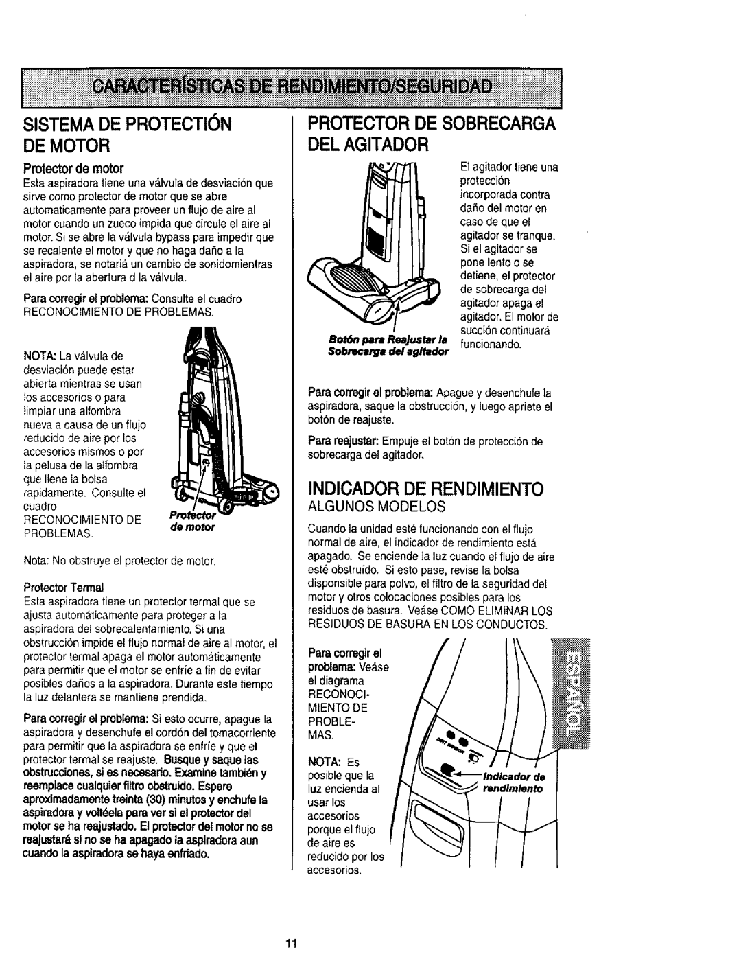 Kenmore 116.31913 DE Motor, Bot6n para Reajustar la funcionando. Sobrecargadel agltedor, ProtectorTermal, Proble MAS 