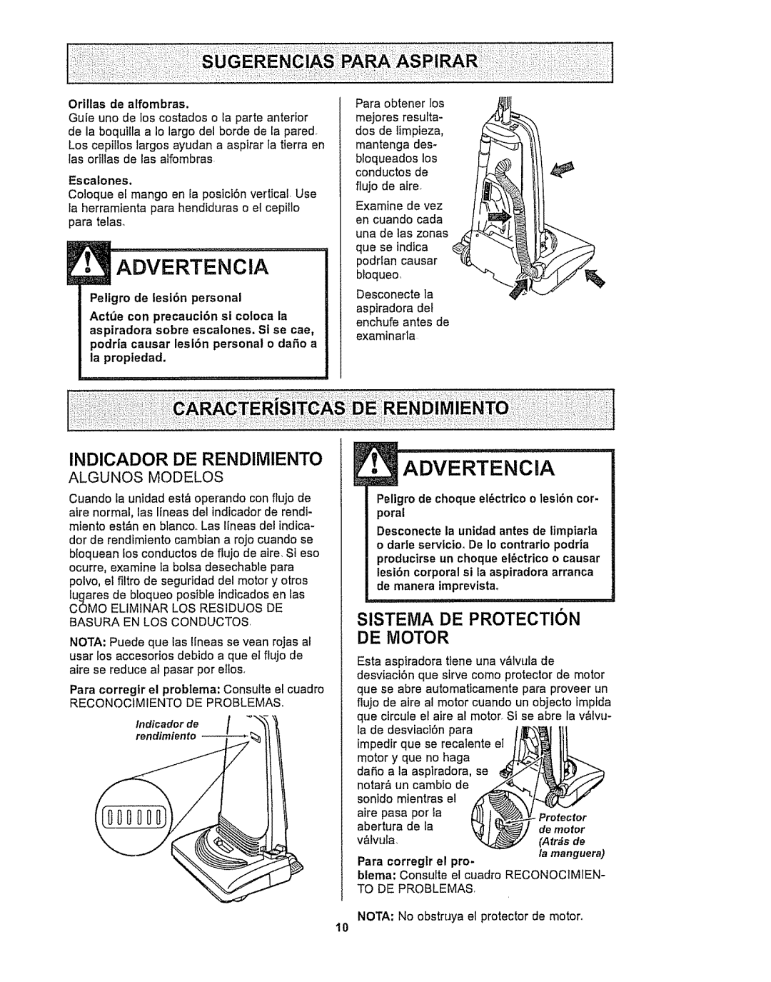 Kenmore 116.32289 Sistema DE Protection DE Miotor, Peligro de choque elctrico o lesi6n cor, Para correglr el pro 