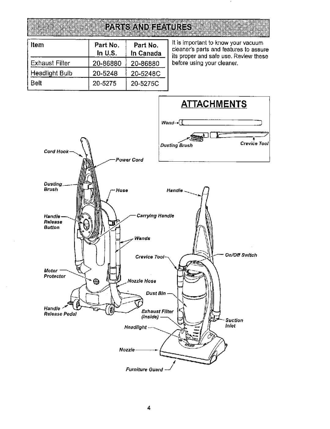 Kenmore 116.34722, 116.34723 owner manual Attachments 