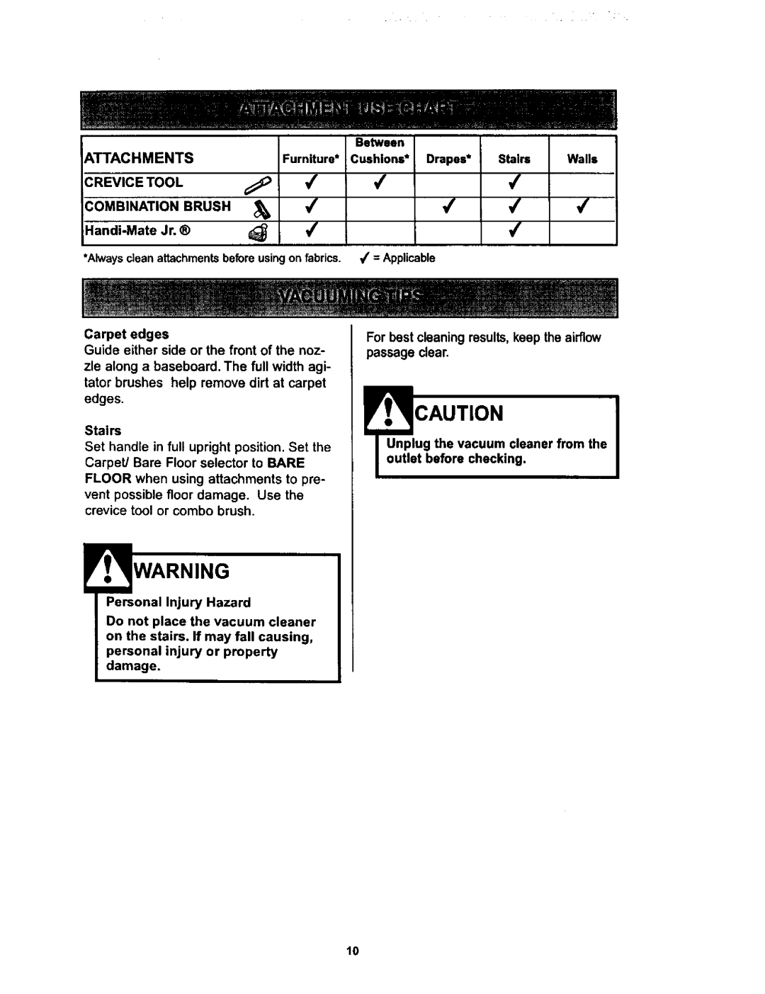 Kenmore 116.34728, 116.34729 Attachments, FurnRure* Cushions* Drapes Stairs Walls, Crevice Tool Combination Brush 