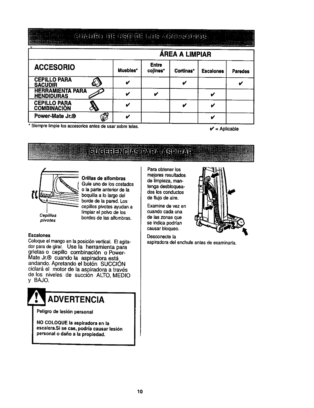 Kenmore 116.34925 Accesorio, Area a Limpiar, Herramienta Para Hendiduras Cepillo Para Combinacion, Power-Mate Jr 