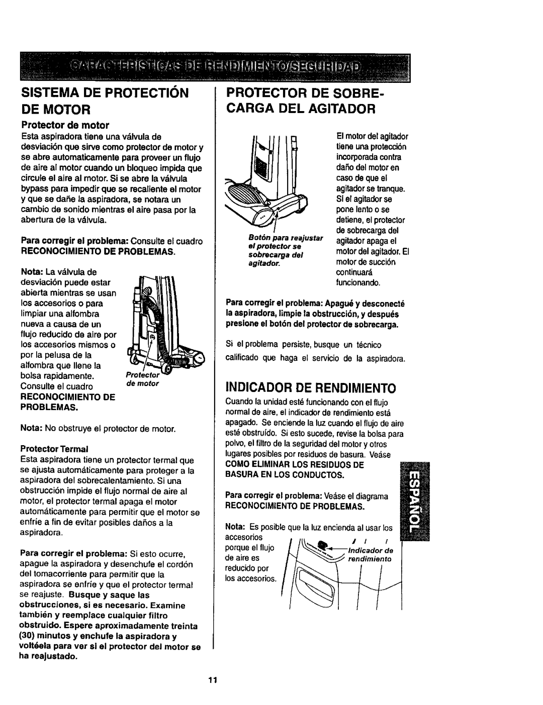 Kenmore 116.34924 Sistema DE Protection DE Motor, Protector DE SOBRE- Carga DEL Agitador, Indicador DE Rendimiento 