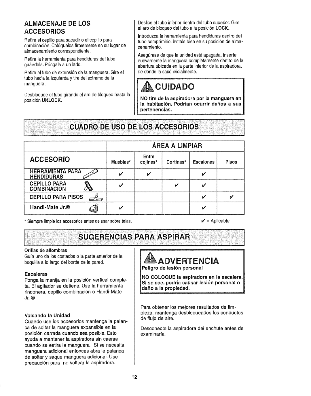 Kenmore 116.35922, 116.35923 owner manual CU Dado, Advertencra, COMBINAClON 