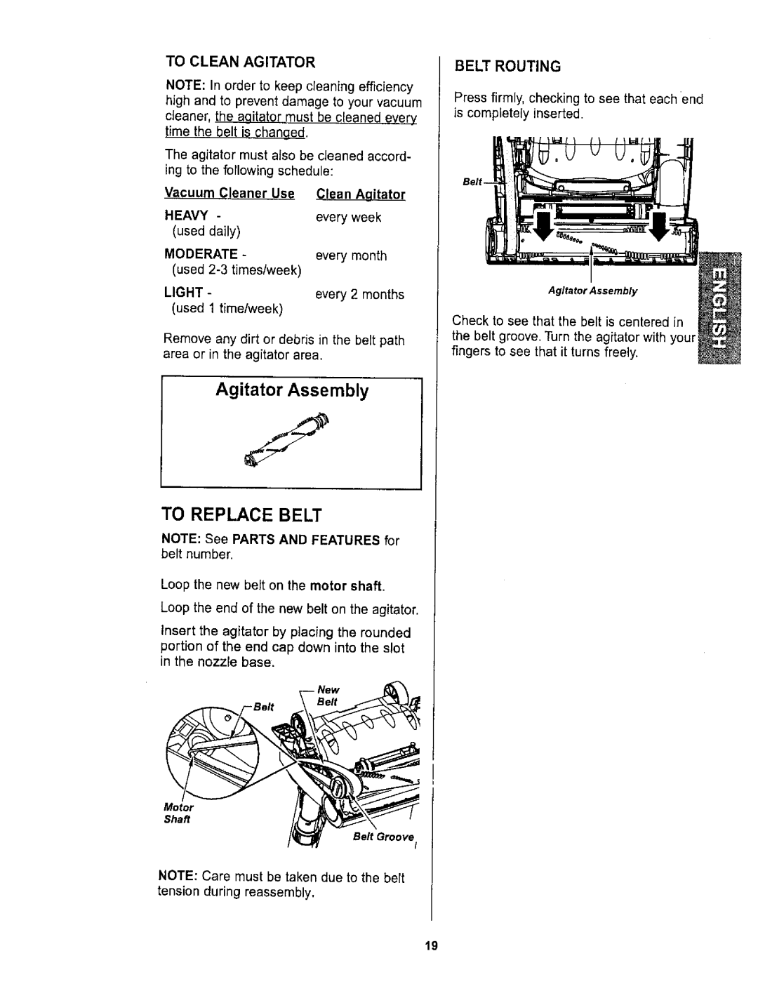 Kenmore 116.36722 owner manual To Replace Belt 