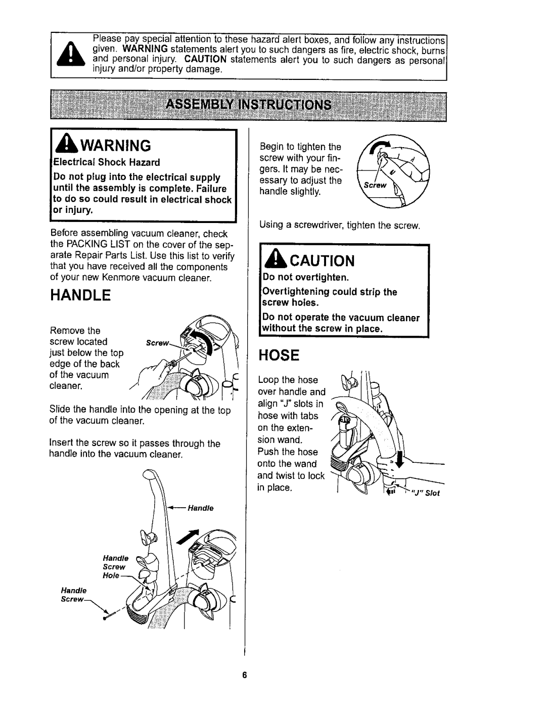 Kenmore 116.36722 owner manual Handle 