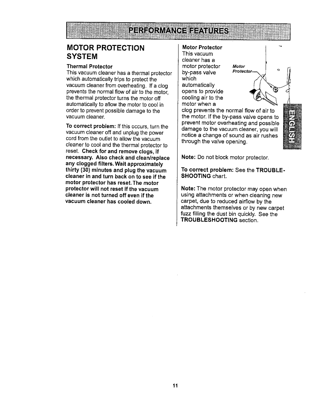 Kenmore 116.36722 owner manual Motor Protection System, Thermal Protector, Motor Protector 