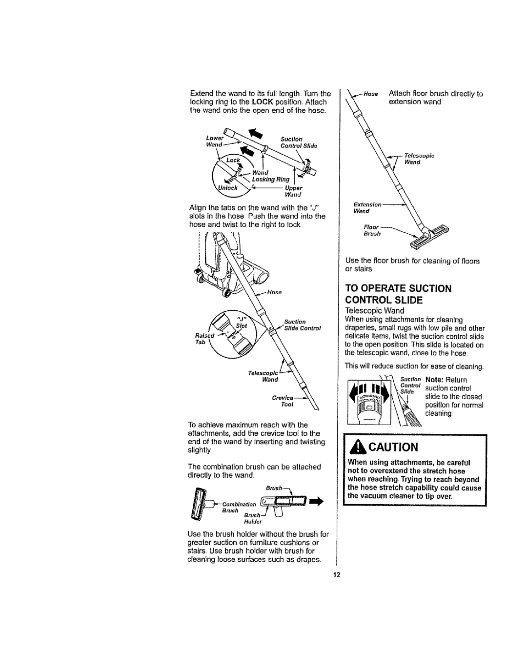 Kenmore 116.36932, 116.36933 owner manual ocKmgmg, Telescopic Wand 