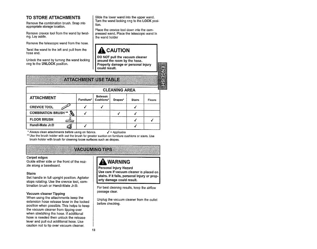 Kenmore 116.36933, 116.36932 owner manual To Store Attachments, Jury, Before checking 