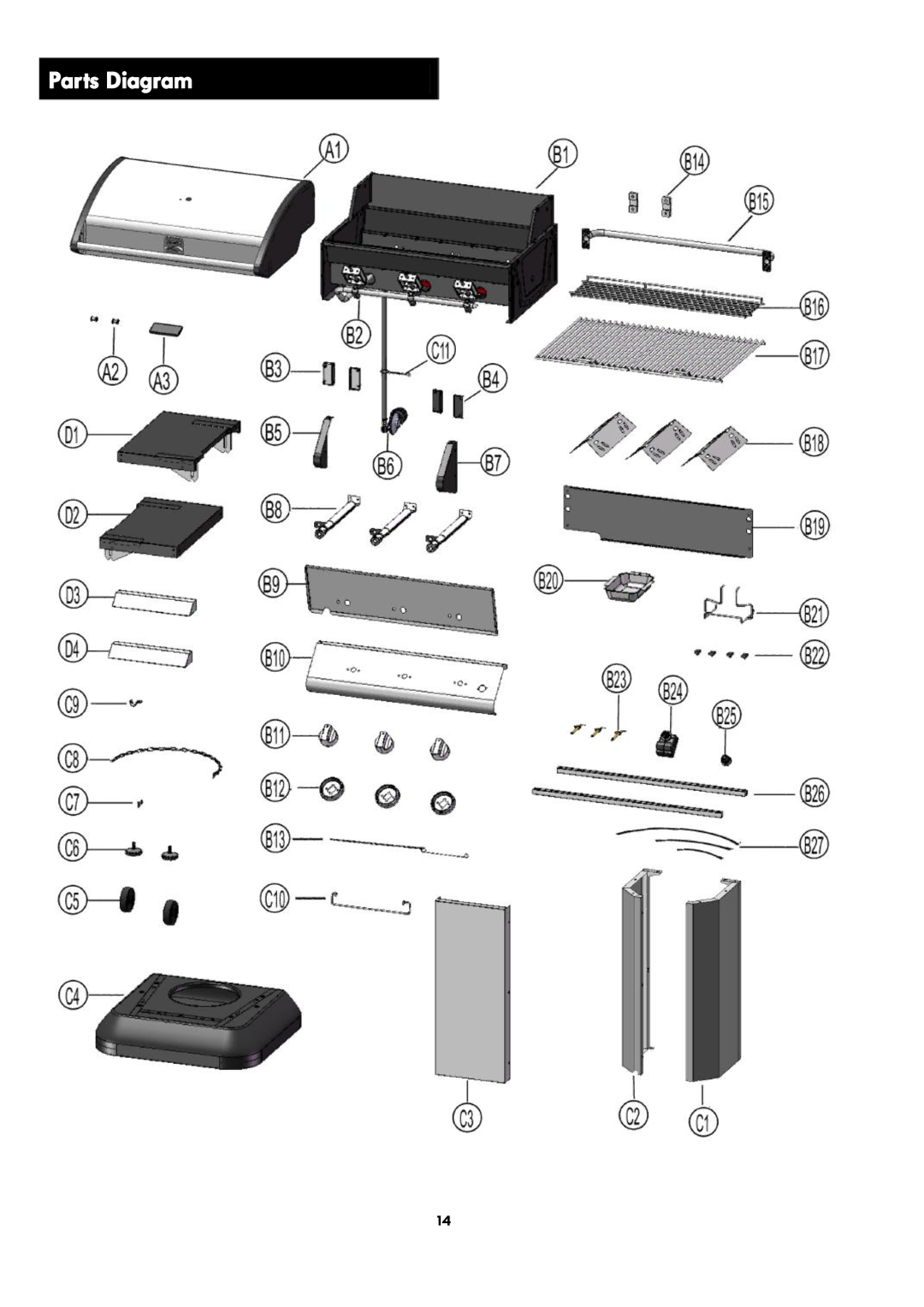 Kenmore 119.1614521 manual Parts Diagram 