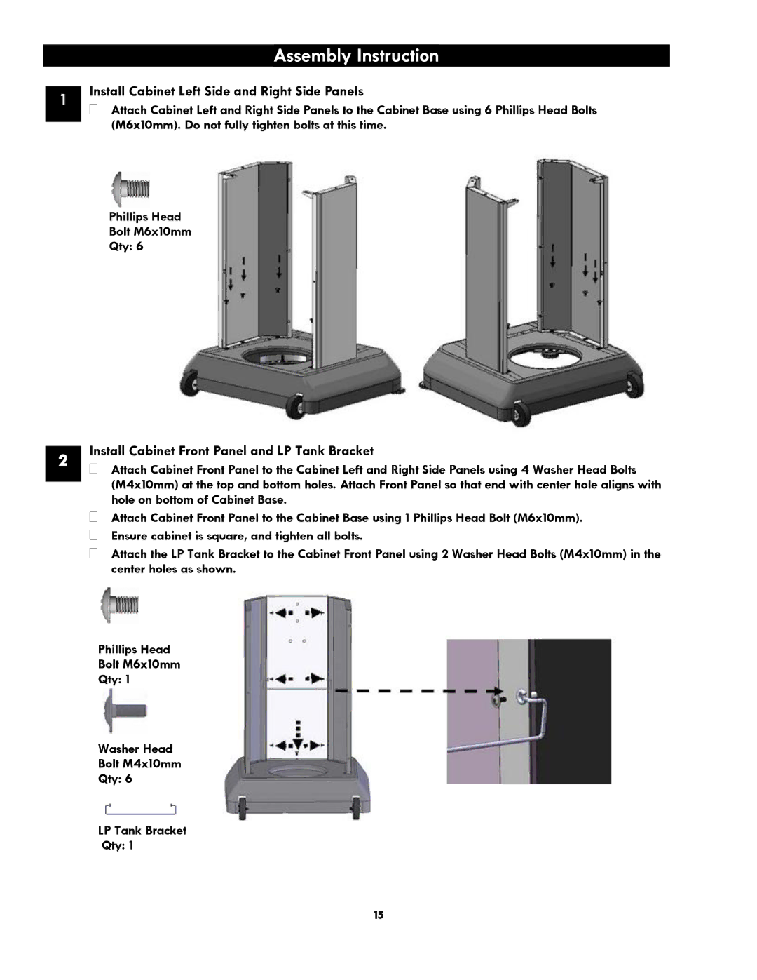 Kenmore 119.1614521 manual Assembly Instruction, Install Cabinet Left Side and Right Side Panels 