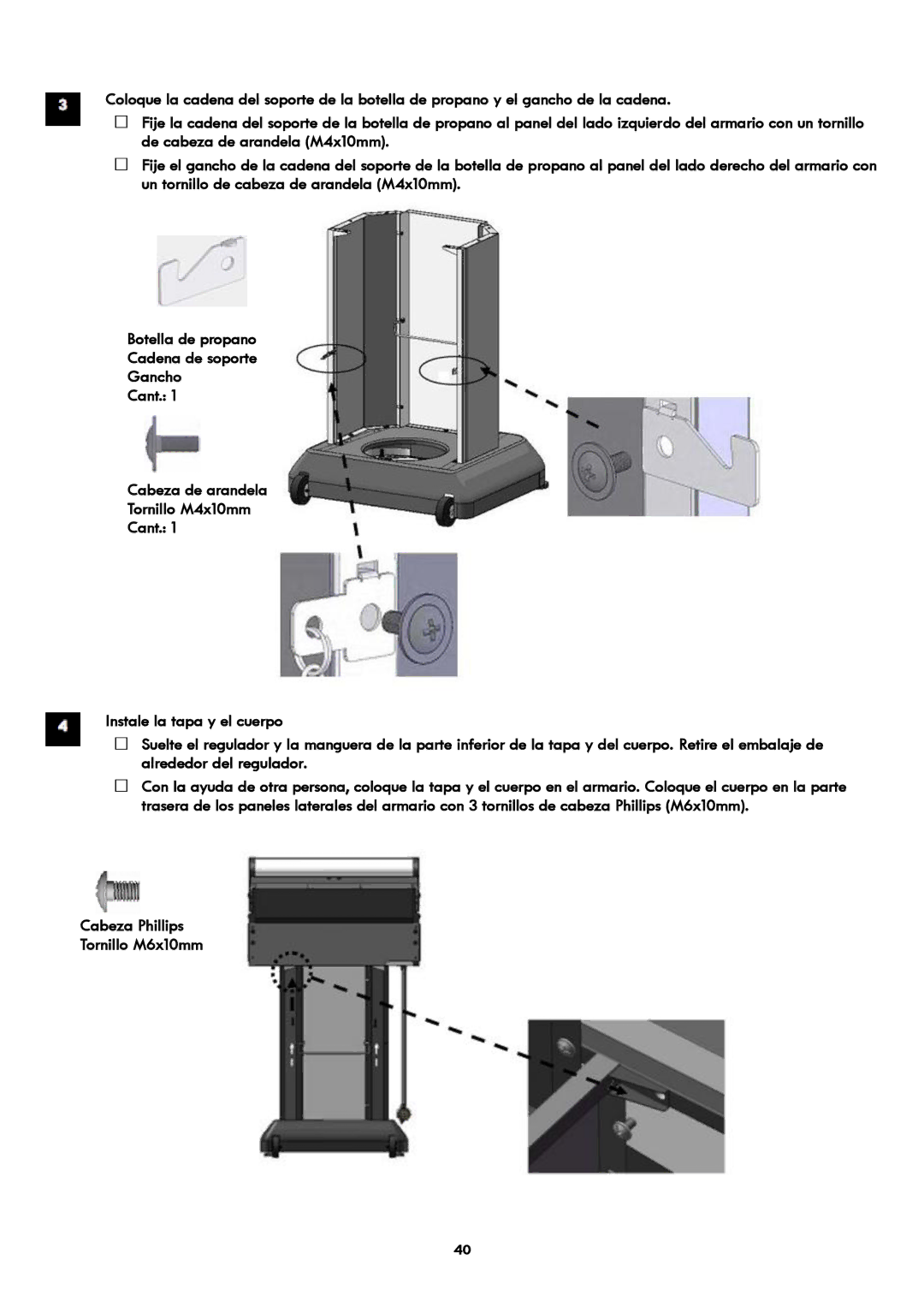 Kenmore 119.1614521 manual Cabeza Phillips Tornillo M6x10mm 