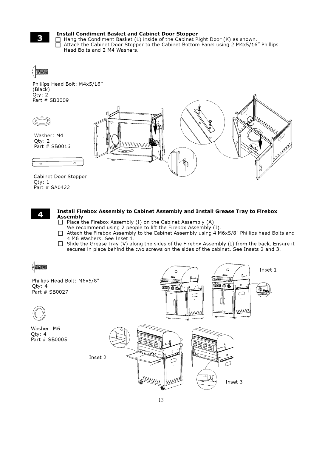 Kenmore 119.1623 manual Install Condiment Basket and Cabinet Door Stopper 