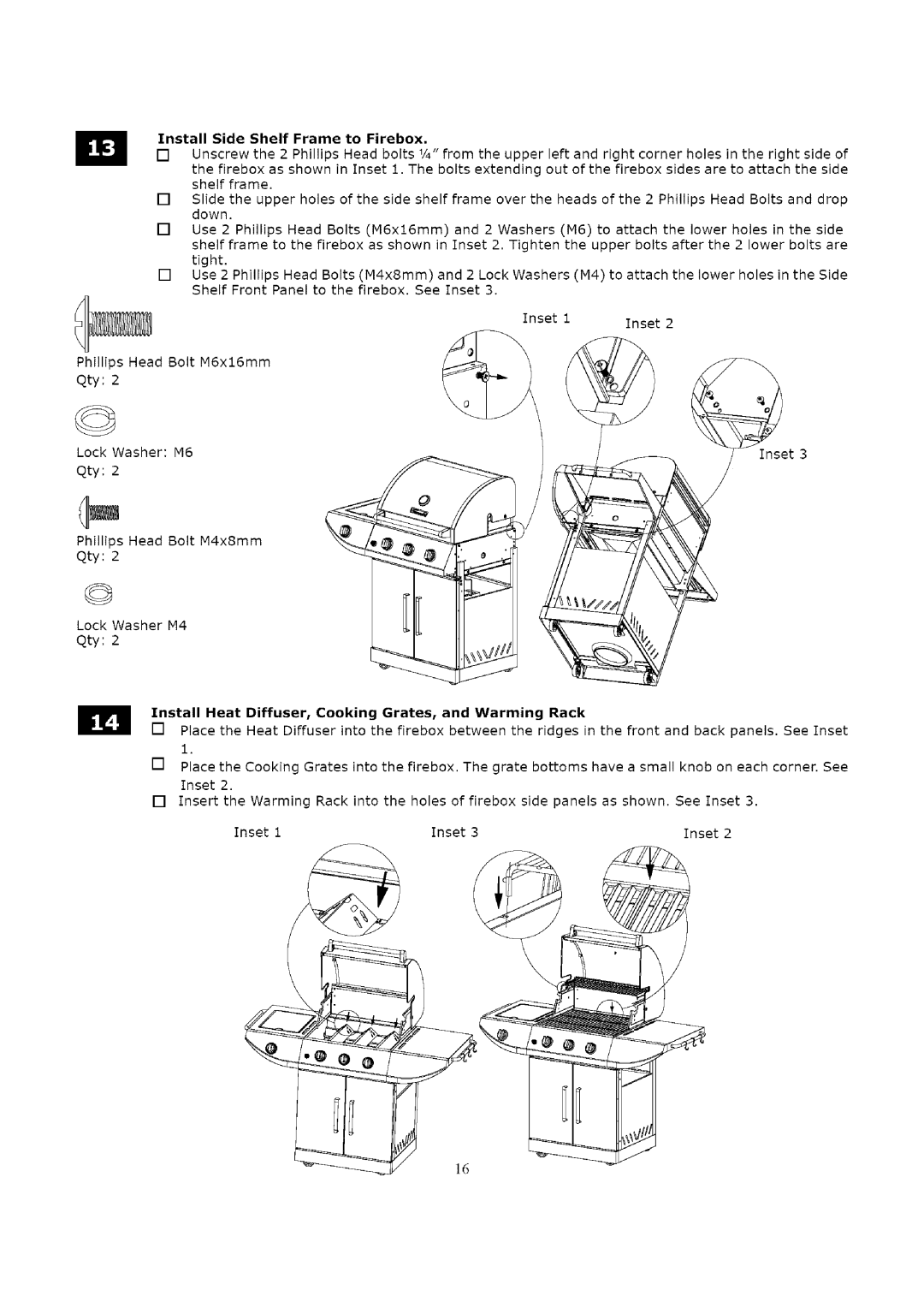 Kenmore 119.163018 manual Heat Diffuser Cooking Grates, and Warming Rack 