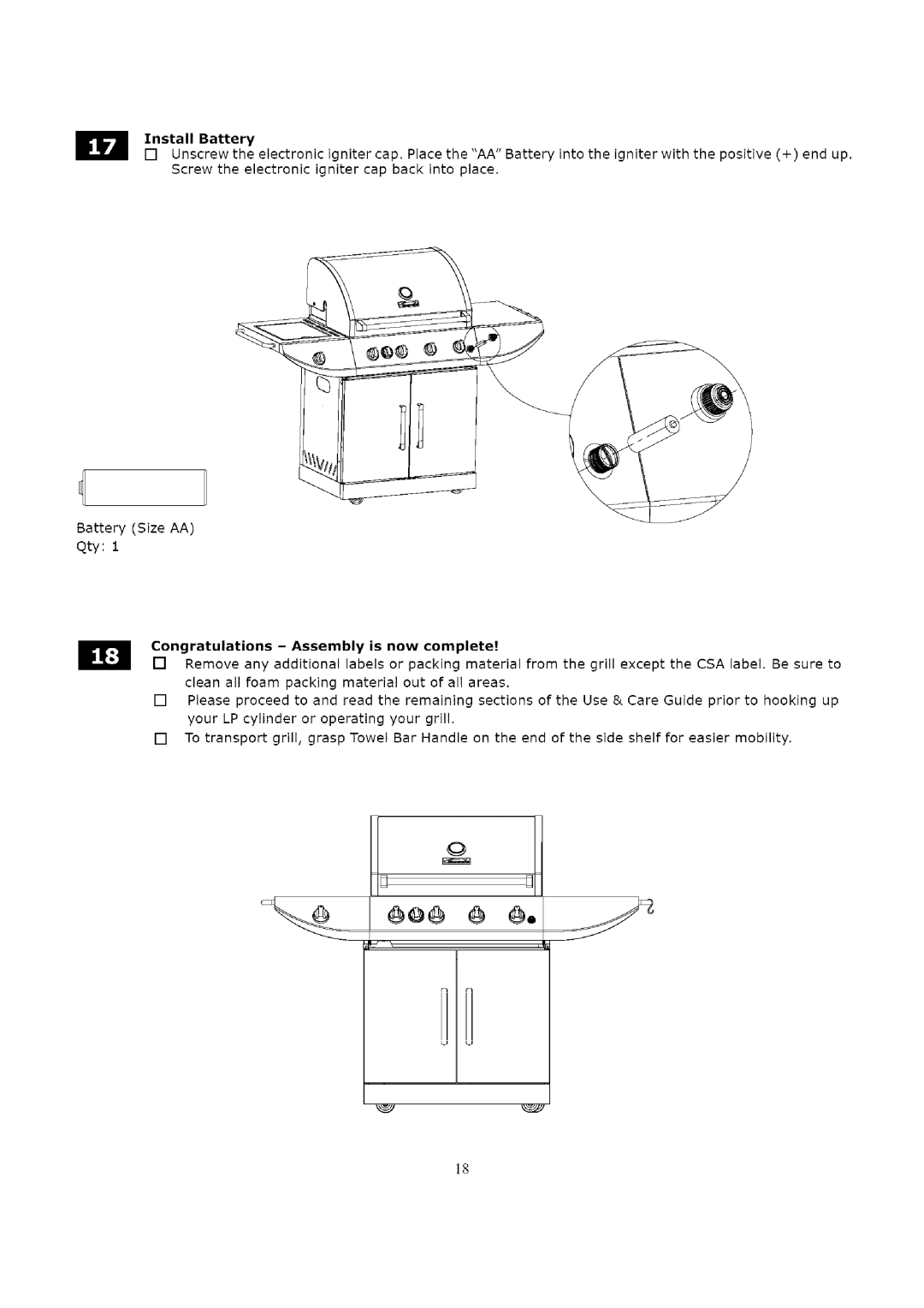 Kenmore 119.16312800 manual Congratulations Assembly is now complete 