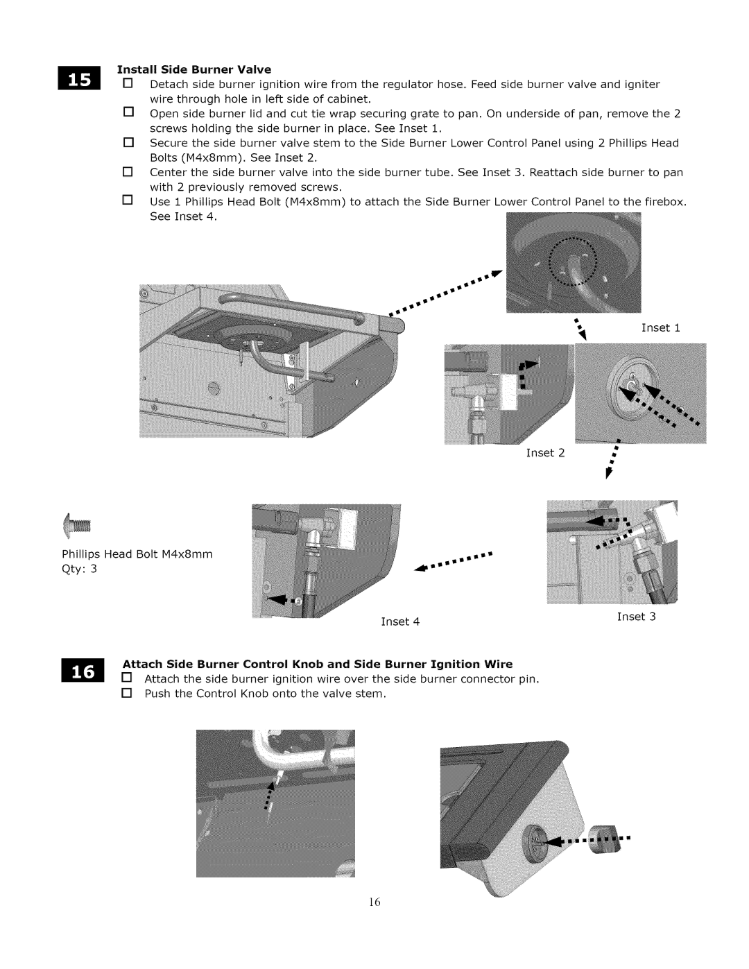 Kenmore 119.1643301 manual Install Side Burner Valve, Attach Side, Control Knob Side Burner, Wire 