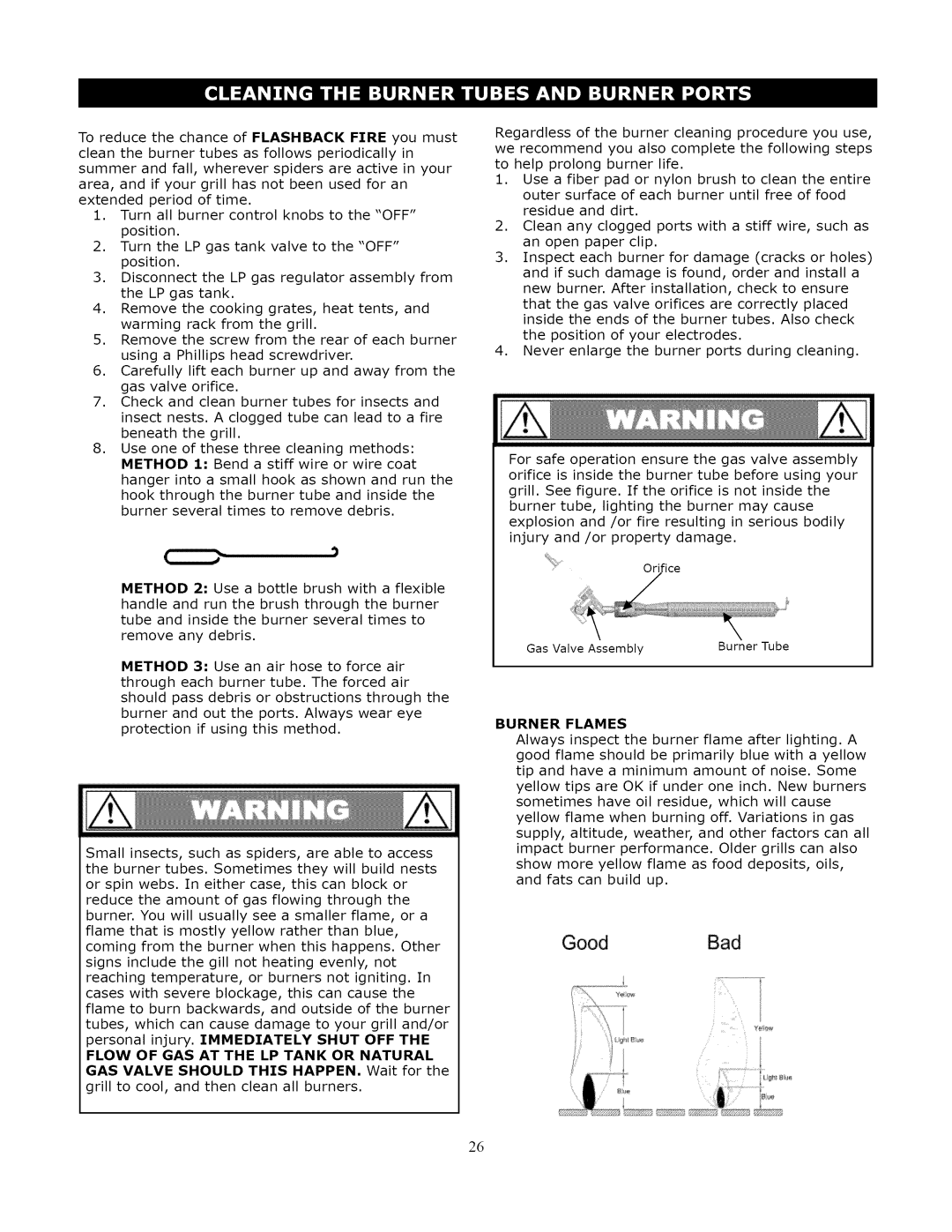 Kenmore 119.1643301 manual Toreducethechanceof Flashback Ftre you must 