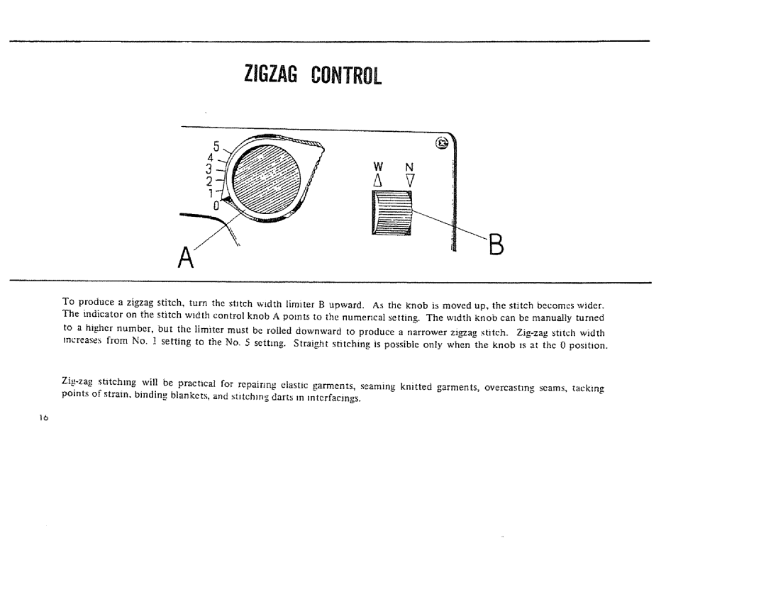 Kenmore 1300, 1206 manual Zigzagcontrol 