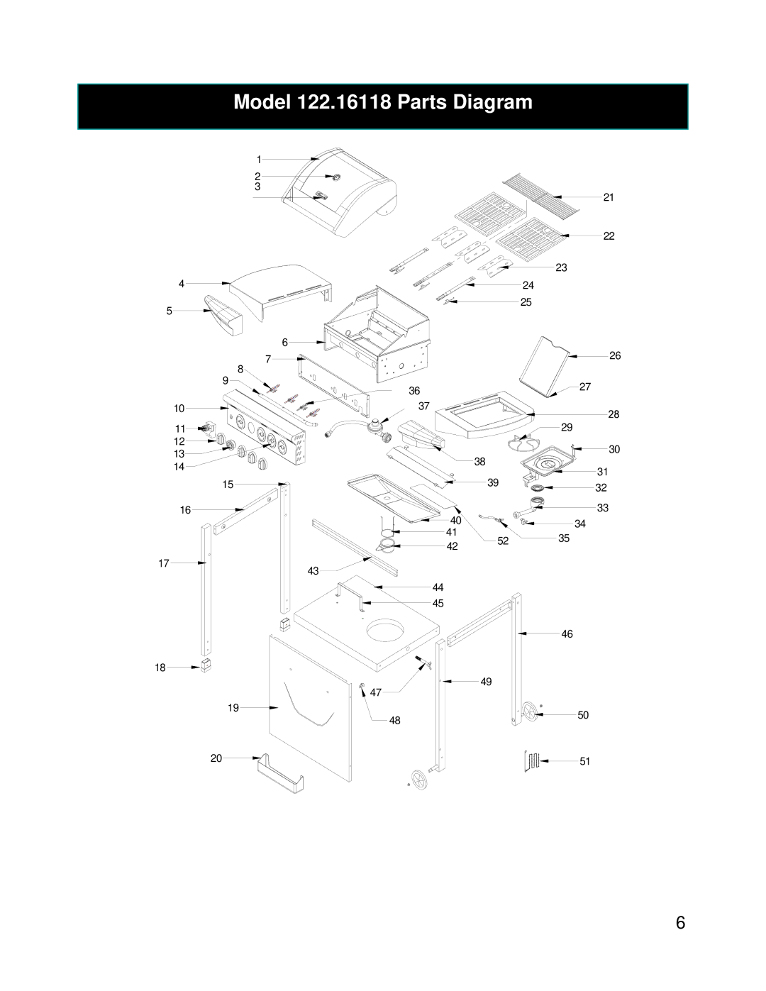 Kenmore owner manual Model 122.16118 Parts Diagram 