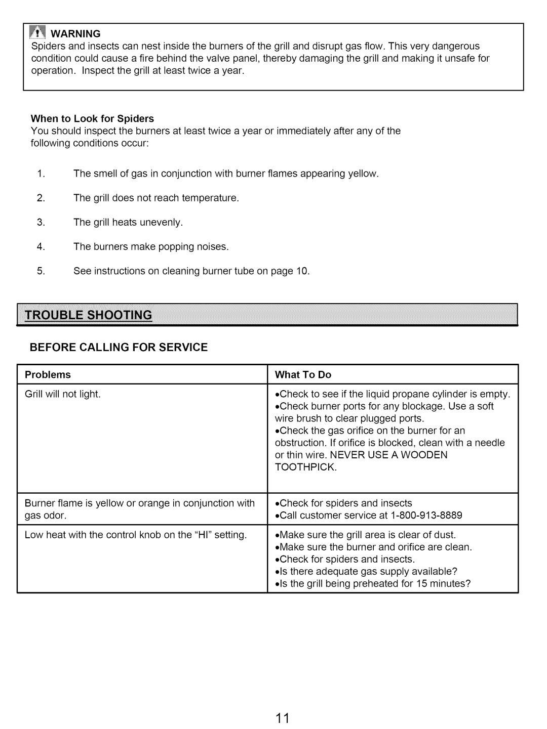 Kenmore 122.161249 owner manual Before Calling For Service, What To Do 