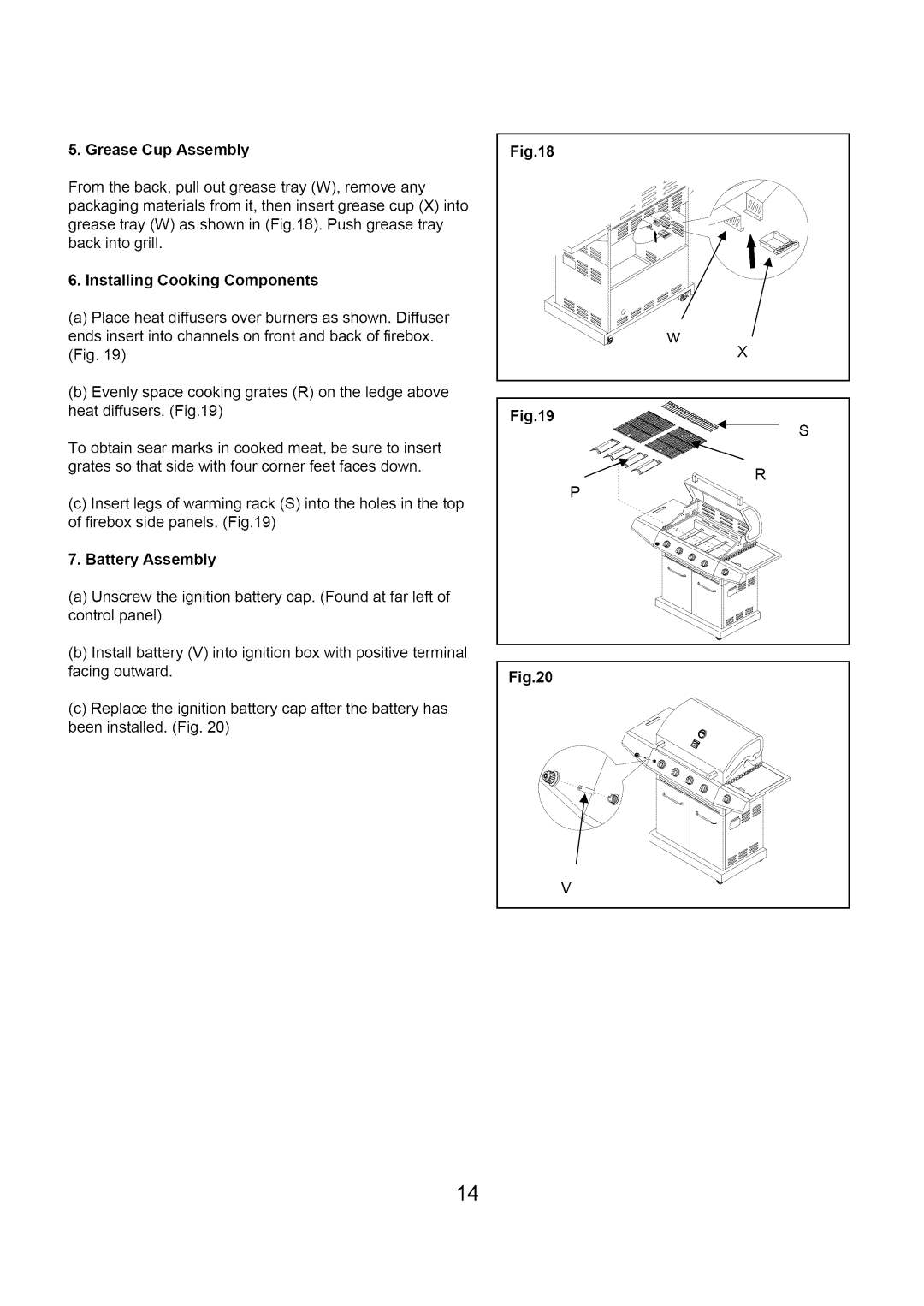 Kenmore 122.1613411 manual Grease Cup Assembly, Installing Cooking Components, Battery Assembly 