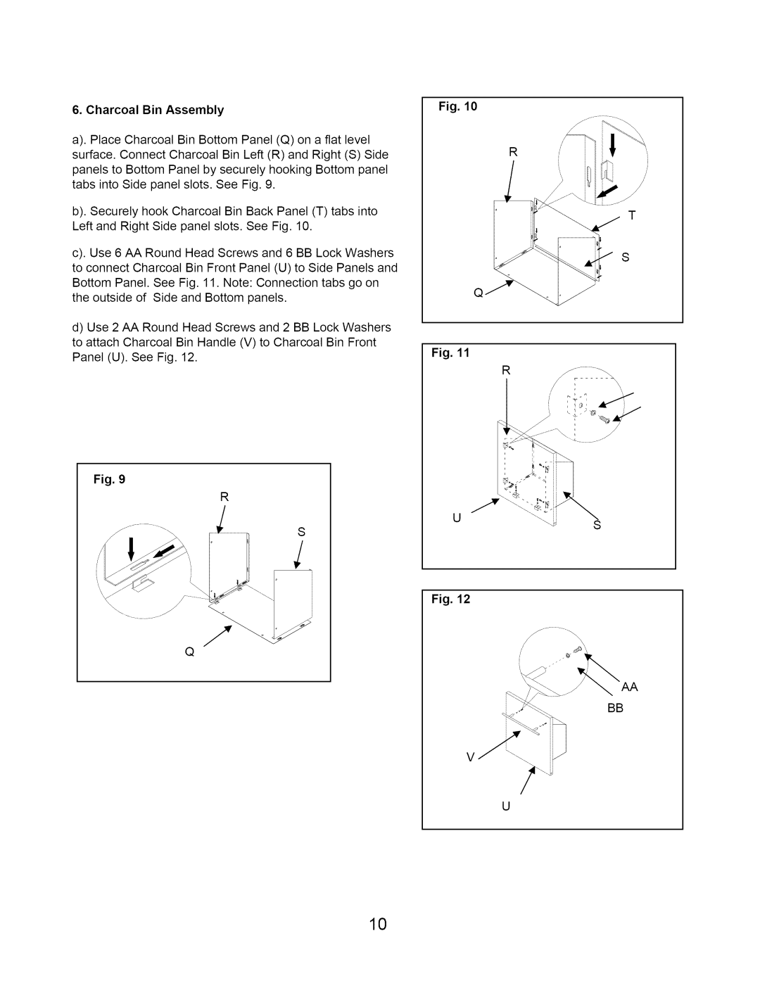 Kenmore 122.1643101 manual Charcoal Bin Assembly 