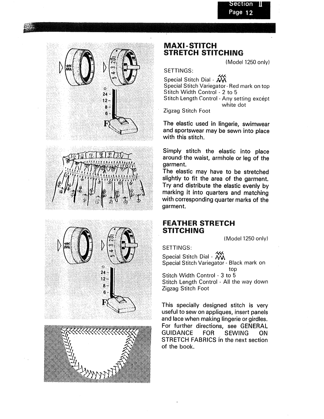 Kenmore 1230, 1240, 1250 manual Stretch Stitching, Feather Stretch 