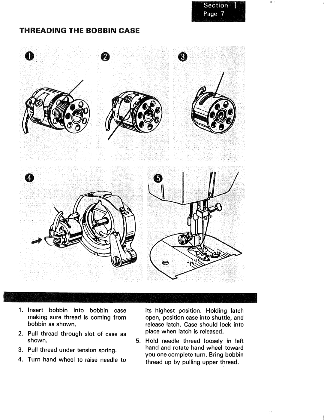 Kenmore 1250, 1230, 1240 manual Threading the Bobbin Case, Into 